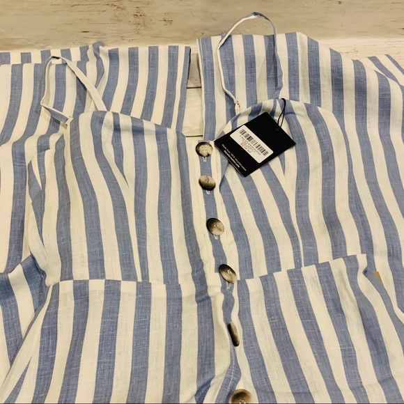 Torta jumpsuit Adriatic stripe blue reformation 2 - Picture 4 of 9